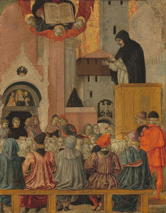 A Dominican Preaching, vintage artwork by Agnolo degli Erri, A3 (16x12") Poster Print