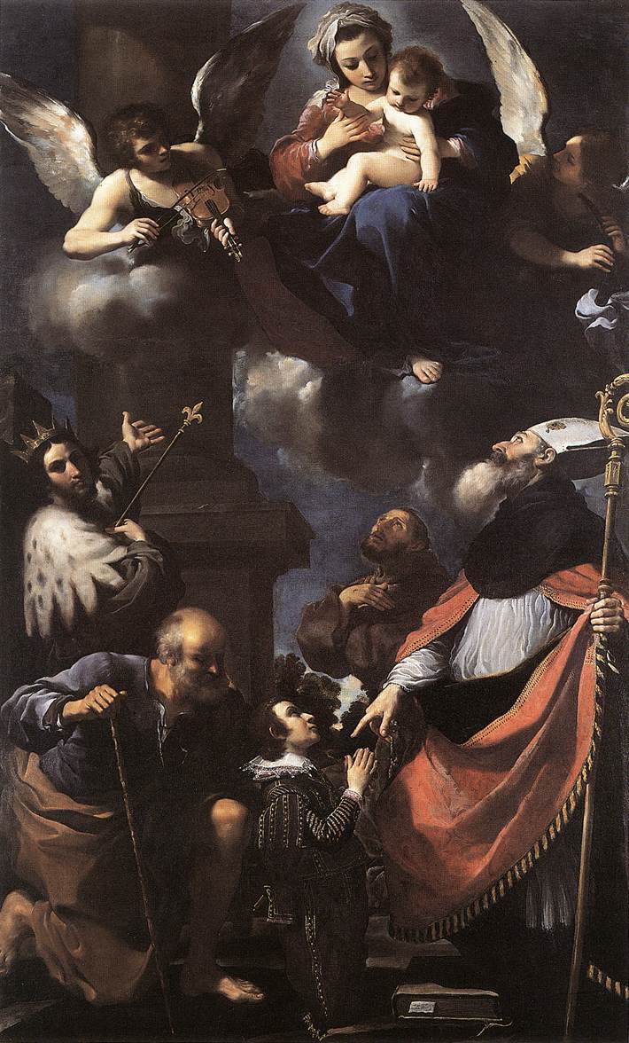 A Donor Presented to the Virgin, vintage artwork by Guercino, 12x8" (A4) Poster