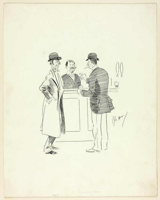 A Drinking Bar by  Philipp William May, 23x16"( A2 size) Poster Print