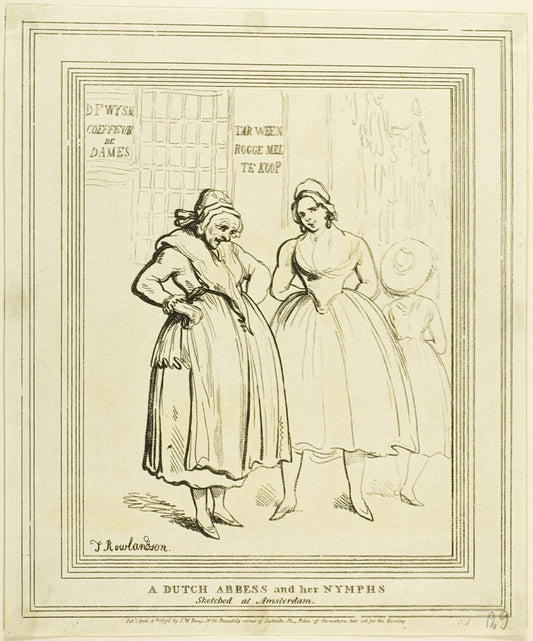 A Dutch Abbess and Her Nymphs Sketched at Amsterdam by  Thomas Rowlandson (English, 1756-1827), 23x16"( A2 size ) Poster Print