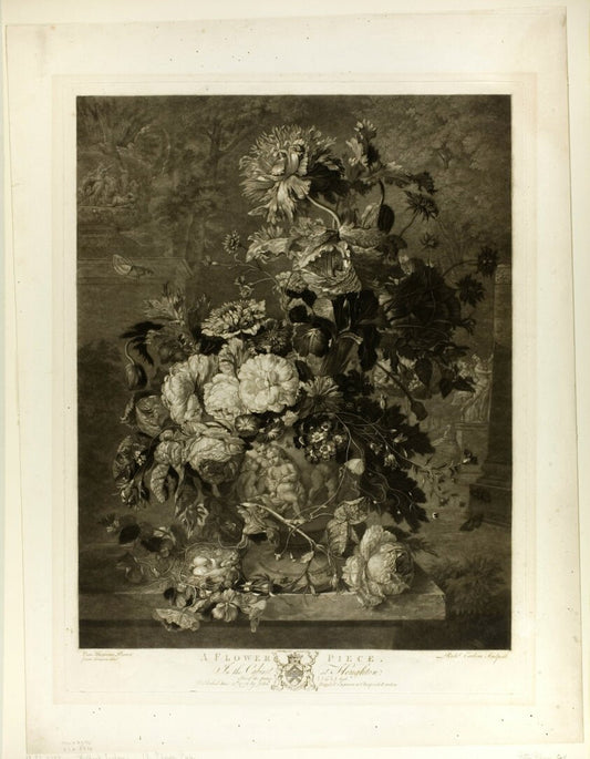 A Flower Piece, from The Houghton Gallery by  Richard Earlom (British, 1743-1822), 23x16"( A2 size ) Poster Print