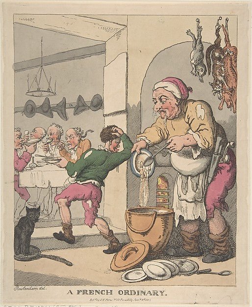 A French Ordinary January 2, 1804-Thomas Rowlandson , vintage art, A3 (16x12") Poster Print