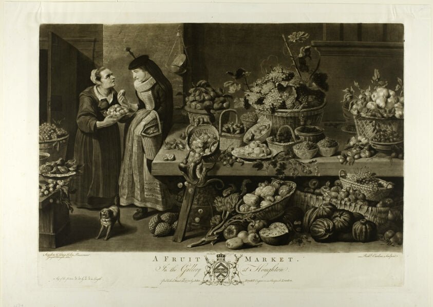 A Fruit Market, from The Houghton Gallery by  Richard Earlom (British, 1743–1822), 23x16"( A2 size ) Poster Print
