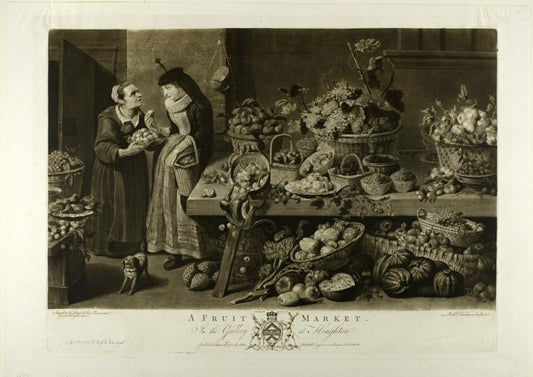 A Fruit Market, from The Houghton Gallery by  Richard Earlom (British, 1743–1822), 23x16"( A2 size ) Poster Print