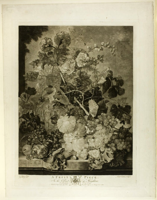 A Fruit Piece, from The Houghton Gallery by  Richard Earlom (British, 1743-1822), 23x16"( A2 size ) Poster Print