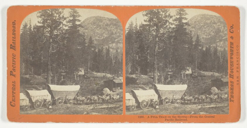 A Full Team on the Sierras - From the Central Pacific Railroad by  Thomas Houseworth & Co., 23x16"( A2 size) Poster Print