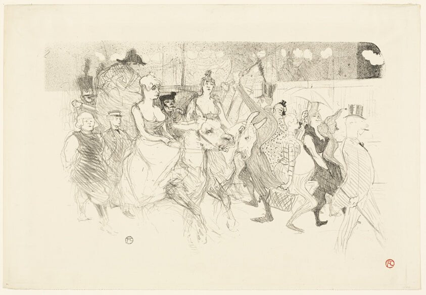 A Gala Evening at the Moulin Rouge by  Henri de Toulouse-Lautrec, 23x16"( A2 size ) Poster Print