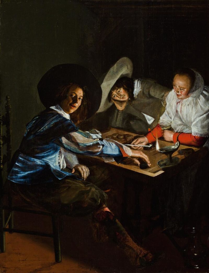 A Game of Tric-Trac by Judith Leyster, vintage art, modern poster print