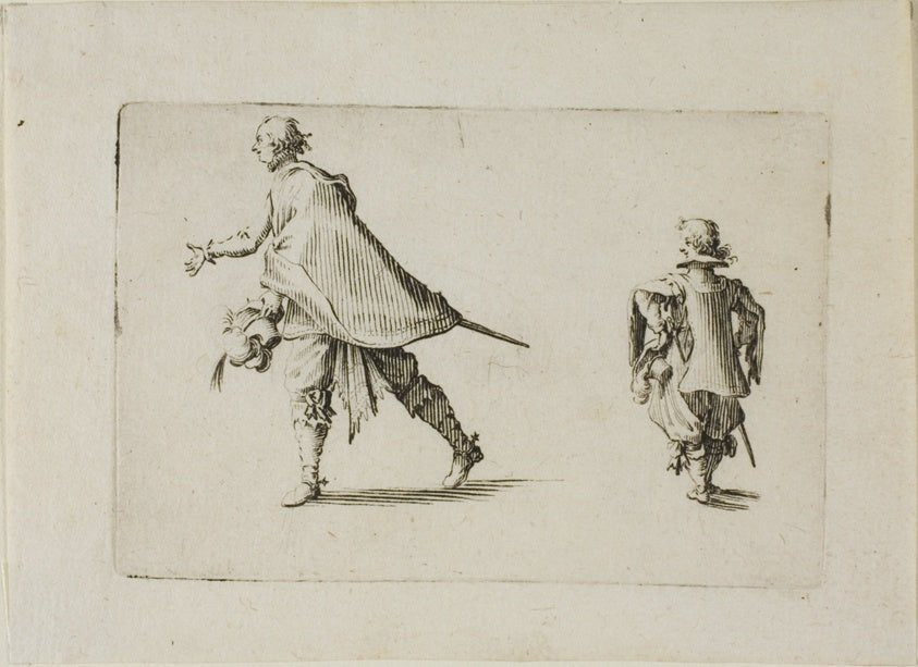 A Gentleman and his Page, from The Caprices by  Jacques Callot, 23x16"( A2 size ) Poster Print