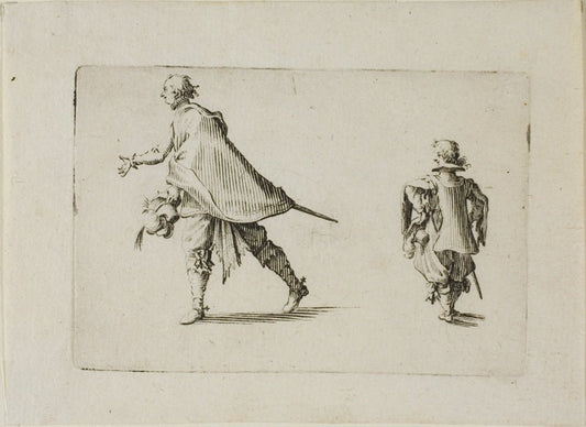 A Gentleman and his Page, from The Caprices by  Jacques Callot, 23x16"( A2 size ) Poster Print