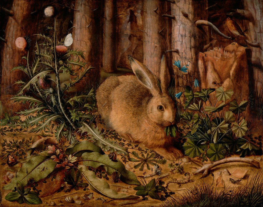 A Hare in the Forest, vintage artwork by Hans Hoffmann, A3 (16x12") Poster Print