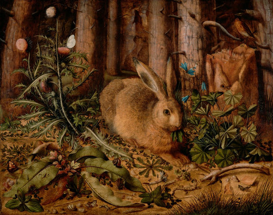 A Hare in the Forest, vintage artwork by Hans Hoffmann, A3 (16x12") Poster Print