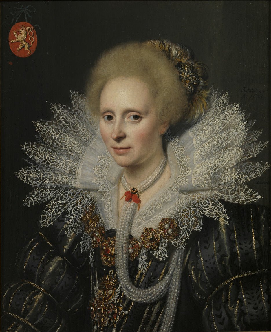 A Lady from the Van Beijeren Van Schagen Family, vintage artwork by Michiel Jansz. van Mierevelt, A3 (16x12") Poster Print