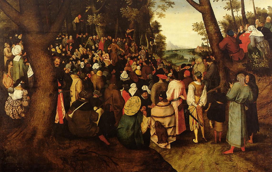 A Landscape With Saint John The Baptist Preaching, vintage artwork by Pieter Brueghel the Younger, A3 (16x12") Poster Print