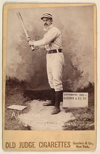 :A. Latham 3rd Base St. Louis Browns from the series Old Judge Cigarettes 1888, vintage artwork, 16x12"(A3) Poster Print