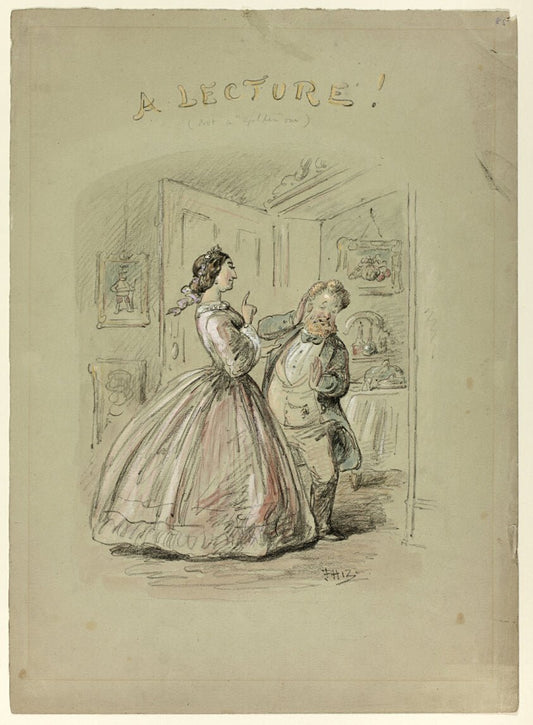 A Lecture! by  Hablot Knight Browne, 23x16"( A2 size) Poster Print