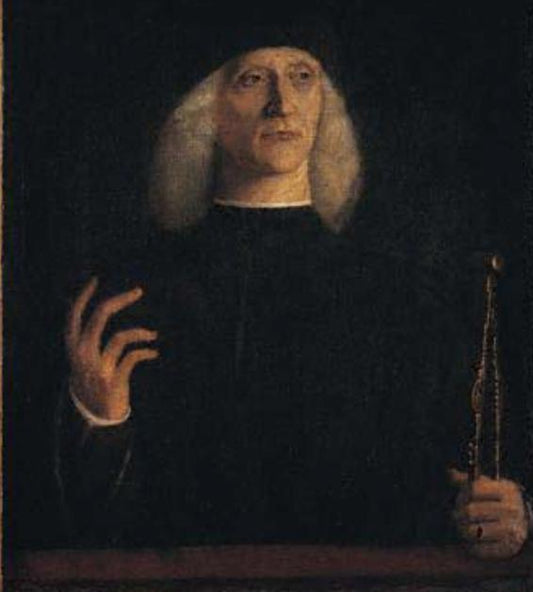 A Man with a Pair of Dividers, vintage artwork by Gentile Bellini, A3 (16x12") Poster Print