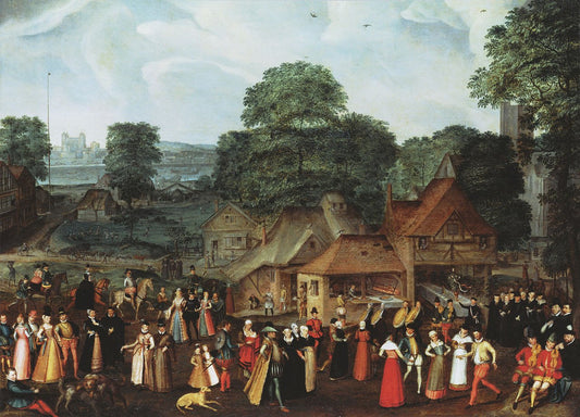A Marriage Feast at Bermondsey., vintage artwork by Joris Hoefnagel, A3 (16x12") Poster Print