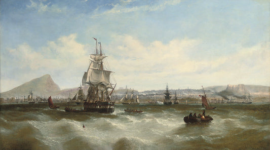 A merchantman off Leith, vintage artwork by William Adolphus Knell, 12x8" (A4) Poster