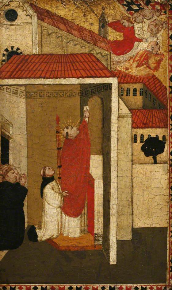 A Miraculous Mass: The Elevation of the Host, vintage artwork by Italian School 14th Century - Unknown, A3 (16x12") Poster Print