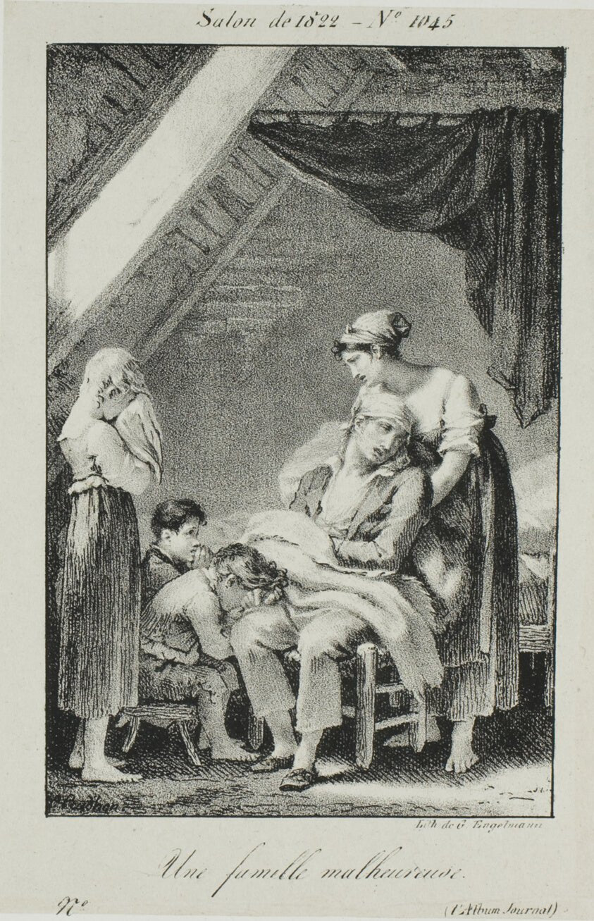 A Miserable Family by  Pierre-Paul Prud'hon (French, 1758-1823), 23x16"( A2 size) Poster Print