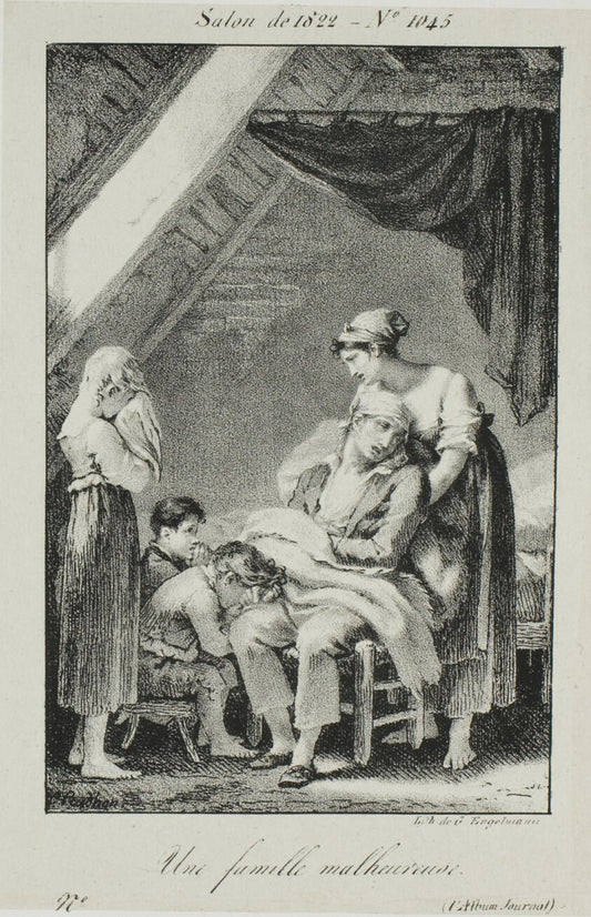 A Miserable Family by  Pierre-Paul Prud'hon (French, 1758-1823), 23x16"( A2 size) Poster Print