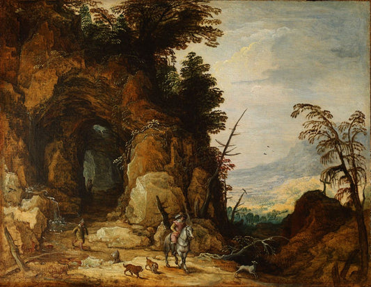 A Mountain Road, vintage artwork by Joos de Momper the Younger, A3 (16x12") Poster Print
