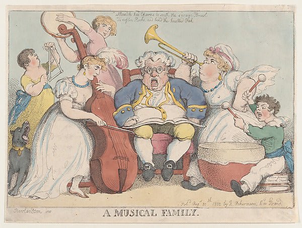 A Musical Family August 30, 1802-Thomas Rowlandson , vintage art, A3 (16x12") Poster Print