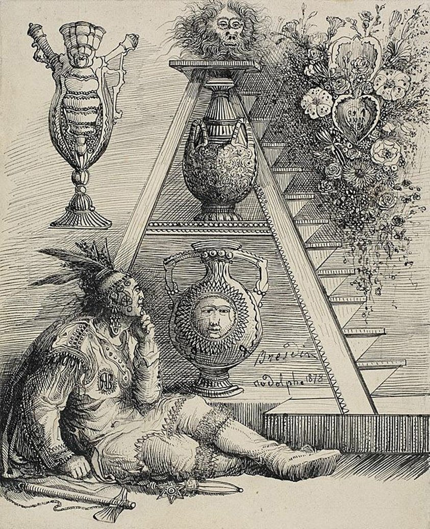 A North American Indian by  Rodolphe Bresdin, 23x16"( A2 size) Poster Print