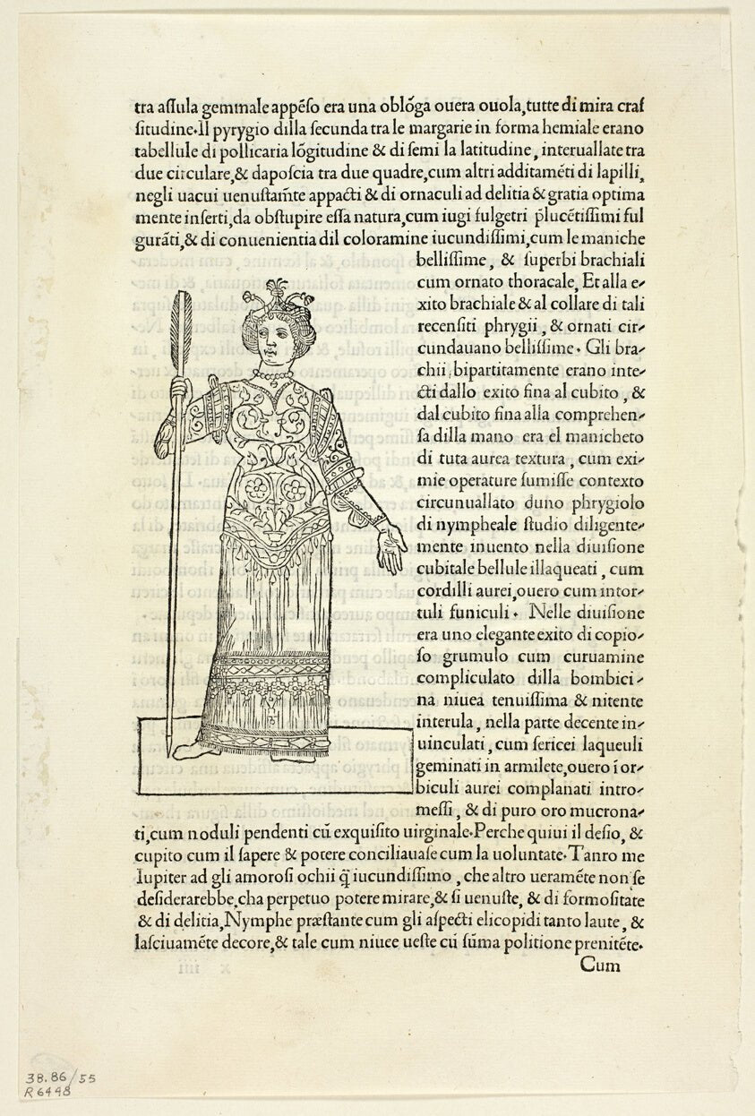 A Nymph from Hypnerotomachia Poliphili (The Strife of Love in a Dream), Plate 55 from Woodcuts from Books of the 15th Century by  Unknown Artist (Venice, late 15th century), 23x16"( A2 size) Poster Print