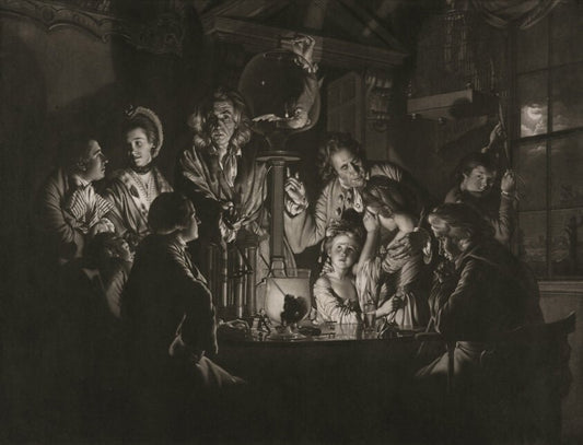 A Philosopher Shewing an Experiment on the Air Pump by  Valentine Green (English, 1739-1813), 23x16"( A2 size) Poster Print
