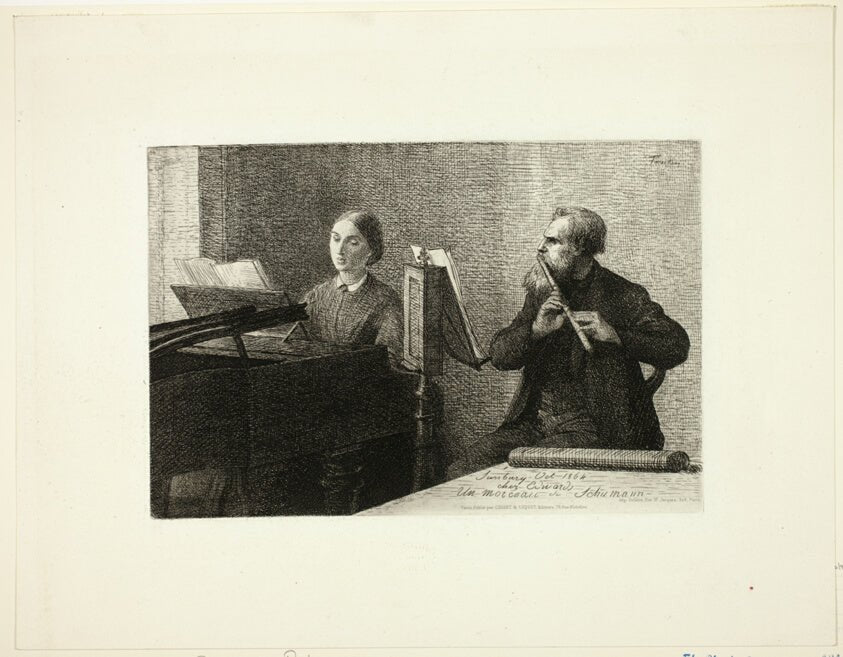 A Piece by  Schumann by  Henri Fantin-Latour, 23x16"( A2 size) Poster Print