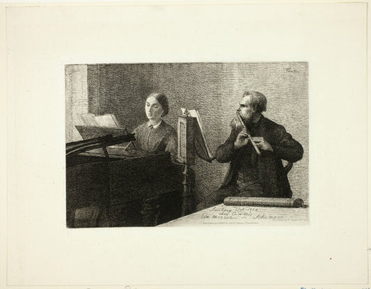 A Piece by  Schumann by  Henri Fantin-Latour, 23x16"( A2 size) Poster Print