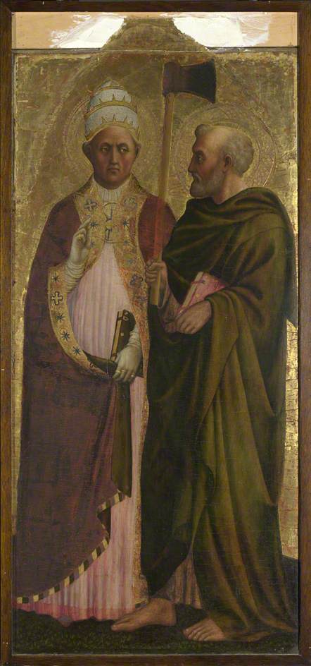 A Pope (Saint Gregory ?) and Saint Matthias, vintage artwork by Masolino da Panicale, A3 (16x12") Poster Print
