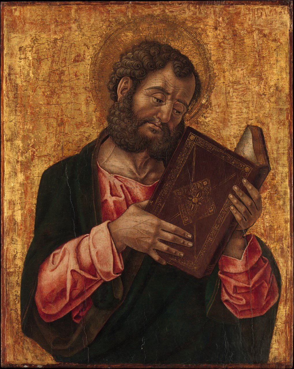 A Saint Reading (Saint Mark?), vintage artwork by Bartolomeo Vivarini, A3 (16x12") Poster Print