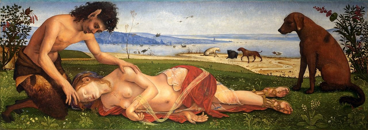 A Satyr Mourning over a Nymph, vintage artwork by Piero di Cosimo, A3 (16x12") Poster Print