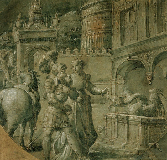 A Scene from 'Orlando innamorato', vintage artwork by Niccolò dell' Abbate, A3 (16x12") Poster Print