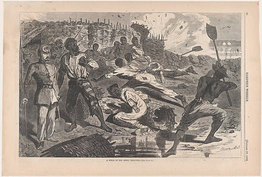 A Shell in Rebel Trenches  January 17, 1863-Winslow Homer , vintage art, A3 (16x12") Poster Print