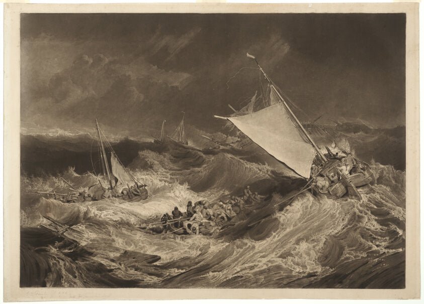A Shipwreck by  Charles Turner (English, 1773-1857), 23x16"( A2 size) Poster Print