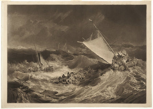 A Shipwreck by  Charles Turner (English, 1773-1857), 23x16"( A2 size) Poster Print