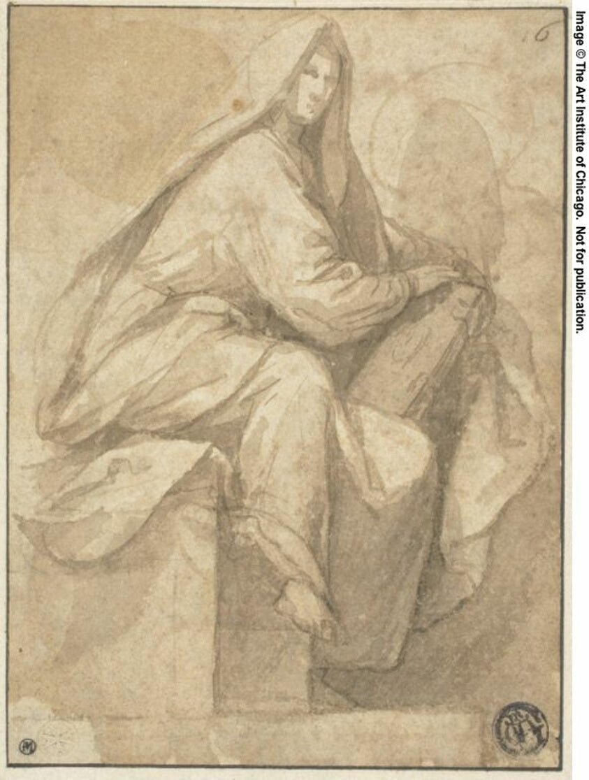 A Sibyl by  Circle of Pier Francesco Mazzucchelli, called Il Morazzone, 23x16"( A2 size) Poster Print