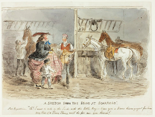 A Sketch from the Stand at Scarboro by  John Leech (or possibly after), 23x16"( A2 size) Poster Print