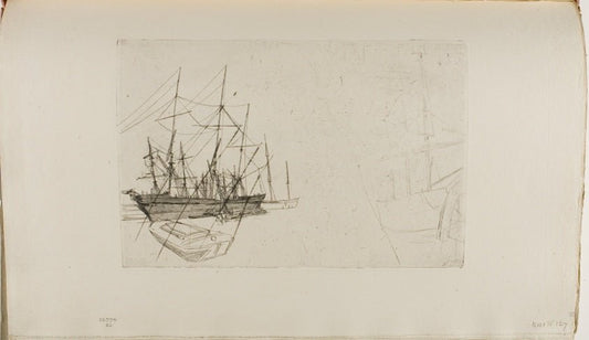 A Sketch of Shipping by  James McNeill Whistler, 23x16"( A2 size) Poster Print