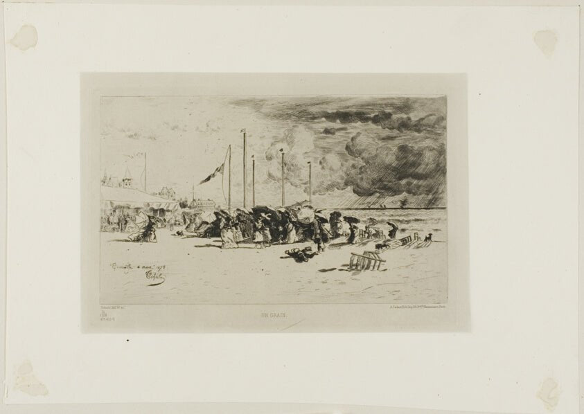 A Squall at Trouville by  Felix Hilaire Buhot, 23x16"( A2 size) Poster Print