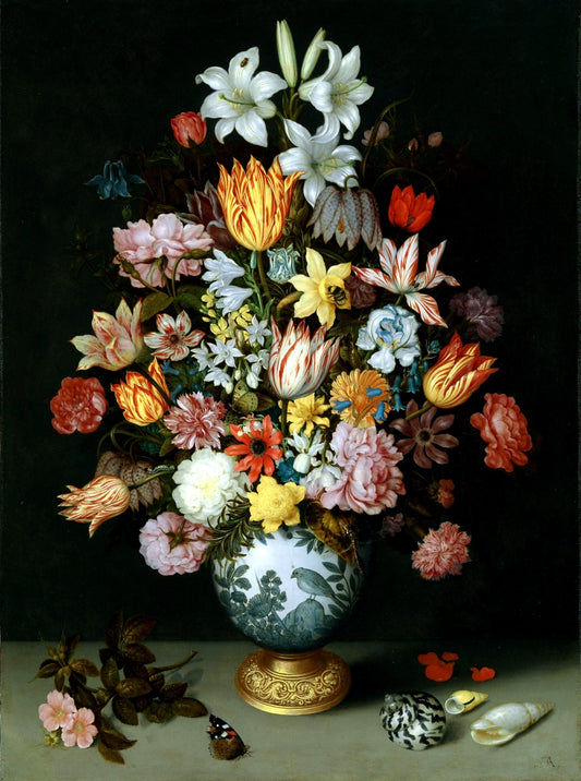 A Still Life of Flowers in a Wan-Li Vase, vintage artwork by Ambrosius Bosschaert (I), A3 (16x12") Poster Print
