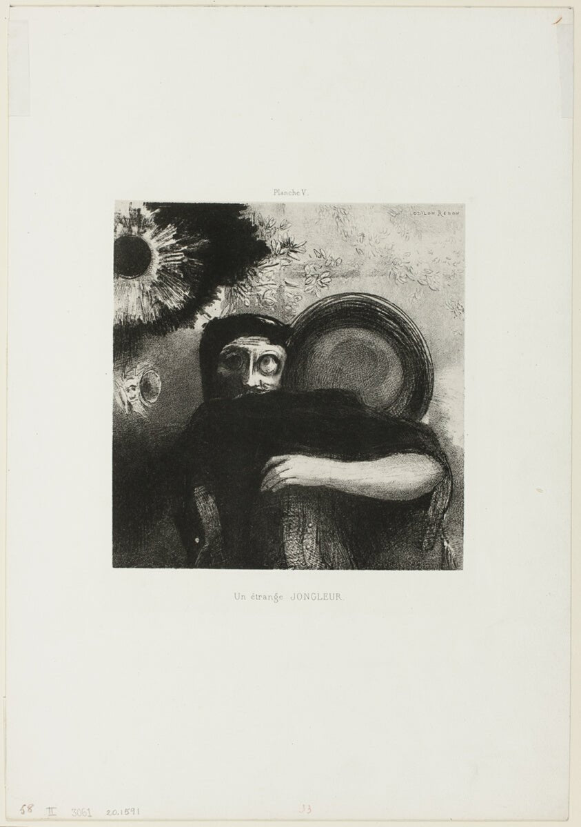 A Strange Juggler, plate 5 by  Odilon Redon, 23x16"( A2 size) Poster Print