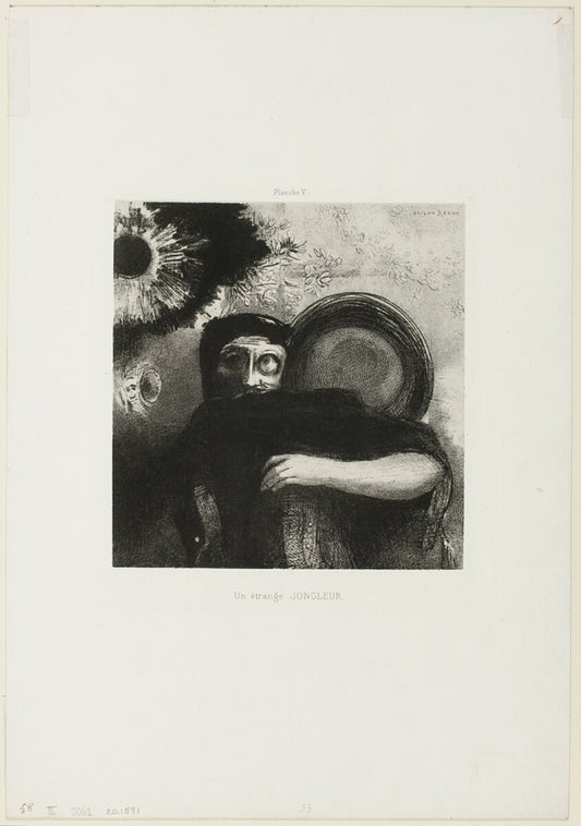 A Strange Juggler, plate 5 by  Odilon Redon, 23x16"( A2 size) Poster Print