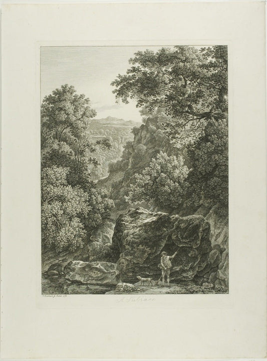 A Subiaco, from Malerisch Radierte Prospekte aus Italien by  Johann Christian Reinhart, 23x16"( A2 size) Poster Print