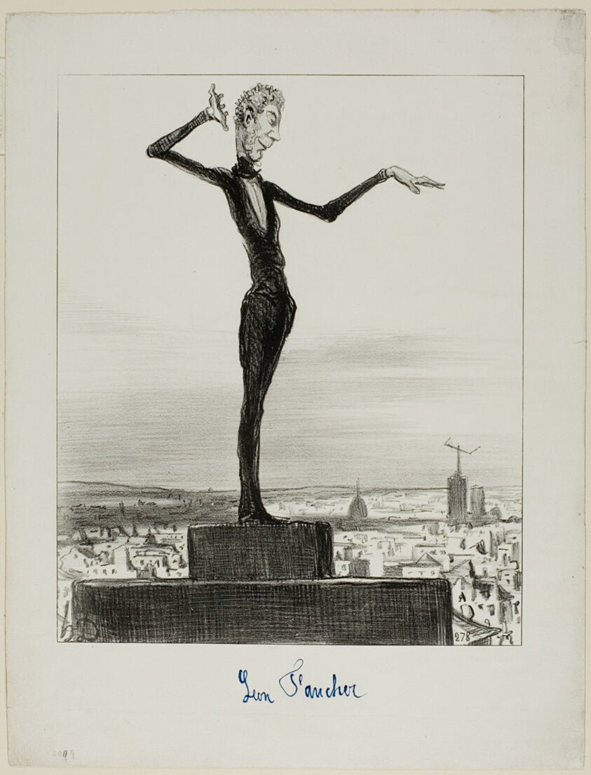 A Suggestion by  the Charivari to Mr. Leon Faucher for Avoiding Telegraphic Blunders in the Future, plate 122 from Actualites by  Honore Victorin Daumier, 23x16"( A2 size) Poster Print