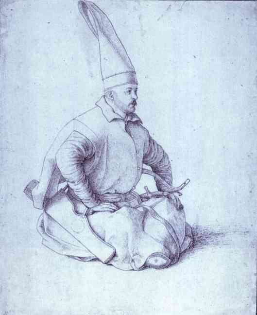 A Turkish Janissary, vintage artwork by Gentile Bellini, A3 (16x12") Poster Print